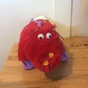 NWT Pillow Pets Plush Fiery Dragon Animal, 12” Pillow Red Purple Fuzzy 2010