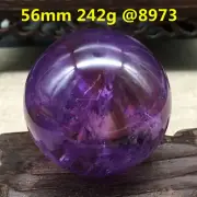 A8973-56mm-242g NATURAL Amethyst quartz crystal sphere ball healing