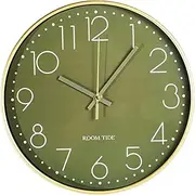 Room Tide Silent Wall Clock 12 inch Quartz Classic Design Easy to Read Large Wall Clocks for Living Room Decor Bedroom Decor Home Kitchen Home Office School Room Clock (Olive Green) 30cm