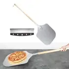 35inch Pizza Peel Pastry Cake Lifting Paddle Long Wooden Handle Pizza