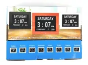 8" Digital LCD Day Clock 8 Languages Office Date Calendar Dementia Week (BlacK)
