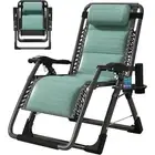 Zero Gravity Chair Outdoor Indoor Pad Lounge Side Table Recline Supports 440lbs