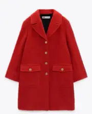 Ip ZARA Textured Blazer Dress Jacket Wool Blend Coat Gold Buttons NEW