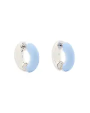 kate spade new york Interlock Cubic Zirconia Half Blue Huggie Hoop Earrings