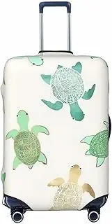 [CADREWY] Turtle write Print Travel Suitcase Cover Luggage Protector with Elastic Anti Scratch for Carry On, Black, Large