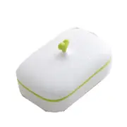 2PCS Home Bathroom Cute Double-deck Draining Hollow Out Design Layer Design Soap Storage Box Soap Box GREEN COLOR