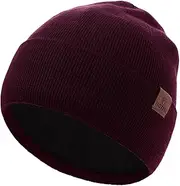 [CHUANGLI] 100% Merino Wool Cuff Beanie Hat, Unisex Warm Winter Caps Soft, Breathable & Cozy Stretchy Knitted Cuffed Cap