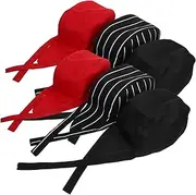 [BRIGHTFUFU] 6pcs Professional Chef Hats Breathable Japanese Hats Sweat-Absorbing Kitchen Caps for Culinary Teams and Catering Services