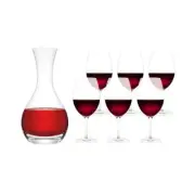 Plumm Everyday The Glass & La Trobe 7 Piece Decanter Gift Set 35X28X30cm Red