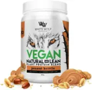WHITE WOLF NUTRITION Natural & Lean Vegan Protein Blend 900G, PEANUT BRITTLE