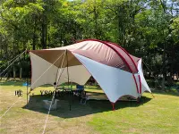 在飛比找Yahoo!奇摩拍賣優惠-天幕帳篷戶外防紫外線超大哈比雙桿天幕帳篷沙灘防曬遮陽防雨客廳