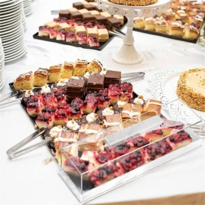 Acrylic Rectangular Cake Display Container Fashion Cake Tray with Cover