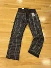 Heavy Ripped Distressed Stacked Flare Denim Baggy Thrashed Jeans Men's Size 33