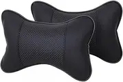 [Yotsuba] Car Neck Support Pillow Seat Head Neck Rest Support Cushion Headrest Relieve Neck Pain When Driving (Black) 2PCS