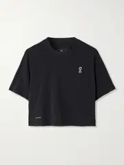 [ON] ON - Train Cropped Recycled-jersey T-shirt - Black - small small Black