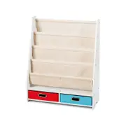 Costway 5-tier Kids Bookshelf Wood Toys Storage Shelf Beige