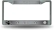 Rico Industries NBA Brooklyn Nets 12" x 6" Silver Chrome Frame W' Decal Insert Car/Truck/SUV Auto Accessory