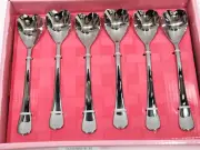 Valentines Day Heart Shaped Spoons Teaspoons Set of 6 Silver