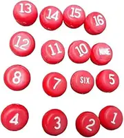 Dickly Tally Peas 1 Set Red and White Number Tally Balls for Pea Pool, Kelly Pool