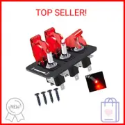 Twidec/3 Gang Rocker Toggle Switch Panel with 12V LED Light Toggle Switch 20A He