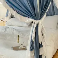 在飛比找樂天市場購物網優惠-法式落地蚊帳 家用臥室 防風防塵 公主風床簾 加密加厚支架 