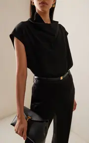 [Toteme] Funnel-Neck Satin Top