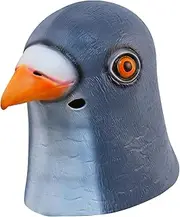 Three Dogs Party Funny Blue Pigeon Mask Animal Head Mask for Halloween Costume Adult Latex Mask