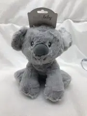 Kellytoy Kelly Baby Gray Koala Bear Plush Soft Stuffed Sitting 11" Rattle Toy