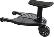 Universal Toddlers Stroller Board Kids Buggy Pushchair Jogger Travel Pram Buggy Board Seat Stand Connector Pram Accessories Horizontal Axis Hole Diameter Must Be <2.5cm(Black)