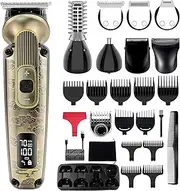 Hatteker Beard Trimmer Mustache Trimmer for Men 8 in 1 Adjustable Speed Waterproof Hair Clipper T-Blade Electic Razor Shavers Cordless Mens Gift Grooming Kit with Face Nose Body (Bronze)