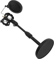 UPKOCH 1Pc Adjustable Desktop Microphone Stand with Clip and Filter Lightweight Portable and Compatible with Various Microphones for Optimal Height Meetings and Recording Sessions Black