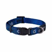 Rogz Fancy Dress Dog Collar, Navy Paw MED