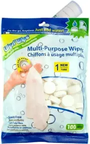WYSI Multi-Purpose Expandable Wipes, Just Add Water - 100 Compressed Tablets...