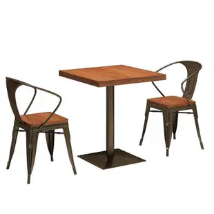 現代餐廳實木餐桌 奶茶店咖啡廳飯店兩人桌椅接待室休息區餐桌椅-東方名居V
