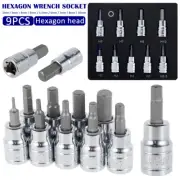 9Pcs Hex Bit Socket Set Sturdy Allen Key Sockets Professional 3/8inch ledeS