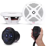 Pyle Dual 6.5” Waterproof-Rated Marine Speaker Kit w/ Amplified Wireless BT