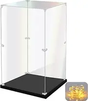 KOLIPI Acrylic Display Case for Collectibles Assemble Clear Acrylic Display Box for Lego Alternative Glass Case for Display Figures Doll Toys Home Storage(8x8x14 inch, 20x20x35 cm), (001-11)