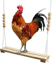 Chicken Swing - Safe Natural Wood Chicken Toys | Poultry Habitat Supplies for Chicks Hens Backyard Jungle Starter Home Producers Patio