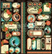 Graphic 45 Couture Collection Cardstock Tags Labels Accents Borders Stickers