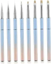 EPIGEIST Nail Art Brush Metal Handle UV Gel Liner for Manicure for Professional Beginner Use for Fine Line Drawing Flower Painting Salons
