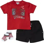 [Petit Lem] Pop Music 3 Piece Tee Sets (Baby) - Red-6 Months