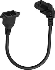tunghey Down Angle C13 to C14 Panel Mount Power Cable, 90 Degree IEC 320 C13 Female to C14 Male PDU Power Supply Extension Cord for Monitors,Computers,Etc 40CM (Down)