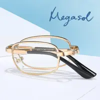 在飛比找momo購物網優惠-【MEGASOL】濾藍光抗UV輕薄鏡框摺疊老花眼鏡(視野清晰