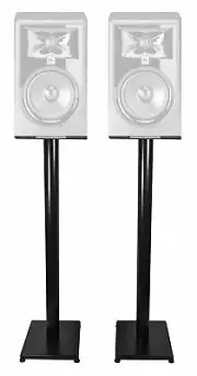 Pair Rockville 37” Black Steel Speaker Stands For JBL 308P MKII Monitors
