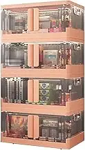 Storage Bins 4 Layer Storage Bins Double Doors Plastic Foldable Box Collapsible Storage Box Stackable Trunk Organizer Organization