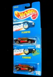 Hot Wheels FLASHFIRE Two Versions Blue Card #113 from 1990/1991