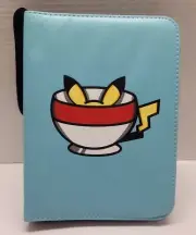 Pokemon Pikachu Ramen Trading Card Binder TCG 400 Card Holder Zip Up binder