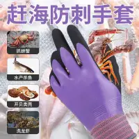 在飛比找蝦皮購物優惠-趕海手套 成人防割防水 殺魚手套 防刺防護乳膠手套 海鮮處理