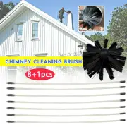 Chimney Cleaner Brush Cleaning Rotary Sweep Nylon Wire Fireplace Kit Rod Tools