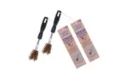 2x White Magic Brass Spiral 20cm Barbecue Grill Brush Short V-Shaped Cleaner BLK